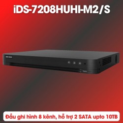 Đầu thu hình 8 kênh camera Hikvision iDS-7208HUHI-M2/S hỗ trợ 2 SATA 10TB,  phát hiện khuôn mặt