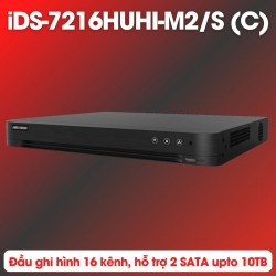 Đầu ghi Hybrid 16 kênh Hikvision iDS-7216HUHI-M2/S (C) 2 SATA lên đến 10TB,  hỗ trợ truyền âm thanh