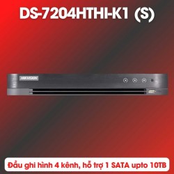 Đầu ghi hình 4K Hikvision DS-7204HTHI-K1 (S) 4 kênh, hỗ trợ 1 SATA 10TB,  Hỗ trợ H.265+
