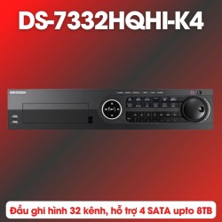 Đầu ghi camera 4MP Hikvision DS-7332HQHI-K4 32 kênh, hỗ trợ 4 SATA lên đến 10TB, 1 cổng eSATA