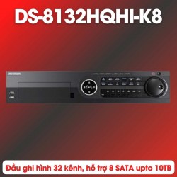 Đầu ghi hình 32 kênh camera 3MP Hikvision DS-8132HQHI-K8 hỗ trợ 8 SATA lên đến 10TB, Hỗ trợ Hik-Connect & DDNS