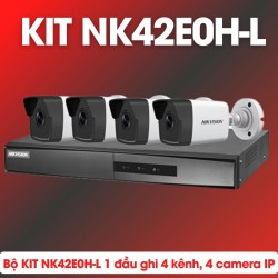 Bộ KIT camera IP 2MP 1080P Hikvision KIT NK42E0H-L 1 đầu ghi 4 kênh, 4 camera IP, Hồng ngoại 30m