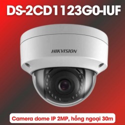 Camera dome hồng ngoại Hikvision DS-2CD1123G0-IUF 2MP, tích hợp mic thu âm, hồng ngoại 30m