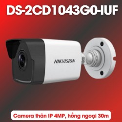Camera IP thân hồng ngoại Hikvision DS-2CD1043G0-IUF 4MP, tích hợp mic, hồng ngoại 30m