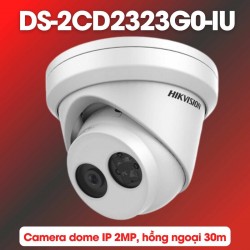 Camera IP Dome 2MP Hikvision DS-2CD2323G0-IU tích hợp mic, hồng ngoại 30m