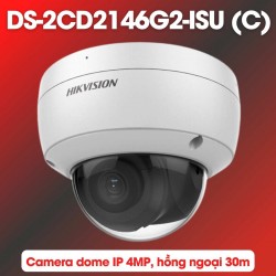 Camera dome IP Accusense Hikvision DS-2CD2146G2-ISU (C) 4MP, hồng ngoại 30m, WDR 120dB, chống báo động giả, tích hợp mic