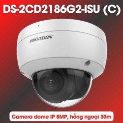 Camera IP hồng ngoại Accusense Hikvision DS-2CD2186G2-ISU (C) 8MP, chống ngược sáng WDR 120dB, hồng ngoại 30m