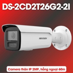 Camera thân IP 2MP Accusense Hikvision DS-2CD2T26G2-2I hồng ngoại 60m, WDR 120dB, phân biệt người và xe, chụp ảnh khuôn mặt