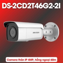 Camera thân Accusense 4MP Hikvision DS-2CD2T46G2-2I hồng ngoại 60m, chống báo động giả, phân biệt người, xe