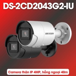 Camera thân IP ngoài trời Accusense Hikvision DS-2CD2043G2-IU 4MP, tích hợp mic thu âm thanh, chống báo động giả