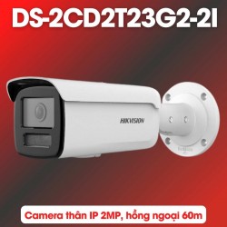 Camera thân IP ngoài trời Hikvision DS-2CD2T23G2-2I 2MP, hồng ngoại 60m, chống ngược sáng WDR 120dB