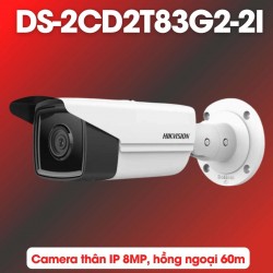 Camera IP ngoài trời Hikvision DS-2CD2T83G2-2I 8MP, hồng ngoại 60m, WDR 120dB, chống báo động giả