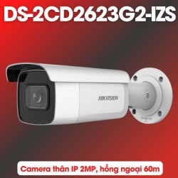 Camera thân hồng ngoại 2MP Hikvision DS-2CD2623G2-IZS hồng ngoại 60m, chống ngược sáng WDR 120dB, phân biệt người và xe