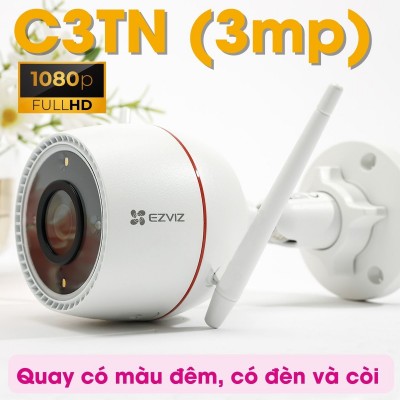 camera an ninh ngoài trời EZVIZ C3TN 3Mp, Hỗ trợ đèn còi báo động, có màu ban đêm,  đàm thoại 2 chiều&quot;
