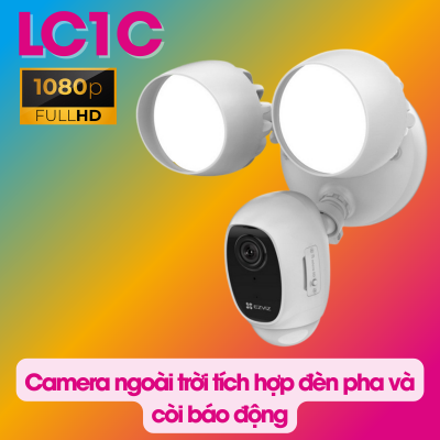 Camera ngoài trời tích hợp đèn pha và còi báo động Ezviz LC1C full HD 1080P 2MP