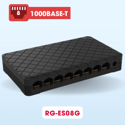 Cục chia mạng 8 cổng 10/100/1000 BASE-T Switch Ruijie RG-ES08G , Tốc độ 16Gbps