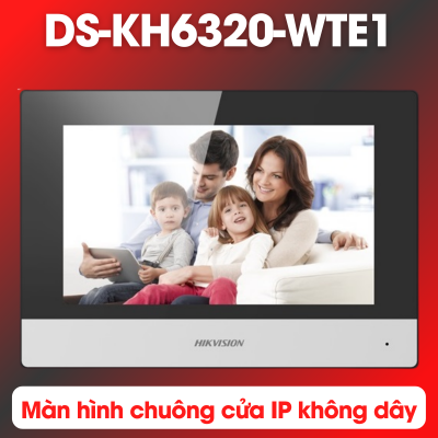 Màn hình chuông cửa IP không dây Hikvison DS-KH6320-WTE1 7inch, hỗ trợ PoE, kết nối wifi