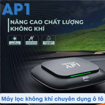 Máy lọc không khí chuyên dụng ô tô VIETMAP AP1 công nghệ UV diệt khuẩn 99.9%