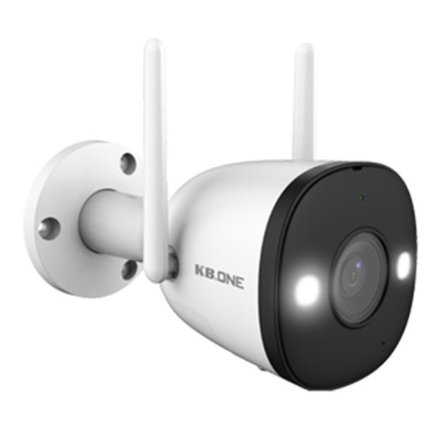 Camera Wifi không dây KBONE B41F Full Color 4MP, tích hợp Mic, cảnh báo còi hú và đèn chóp