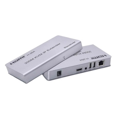 Thiết bị kéo dài HDMI qua cáp mạng LAN KVM hỗ trợ 4K có cổng cắm USB chuột điều khiển