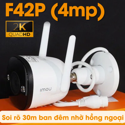 Camera wifi ngoài trời 4MP 2K IMOU IPC-F42P-D, hồng ngoại 30m, tích hợp mic