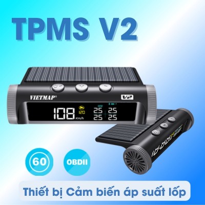 Thiết bị Cảm biến áp suất lốp Vietmap TPMS V2 màn hình sử dụng năng lượng mặt trời