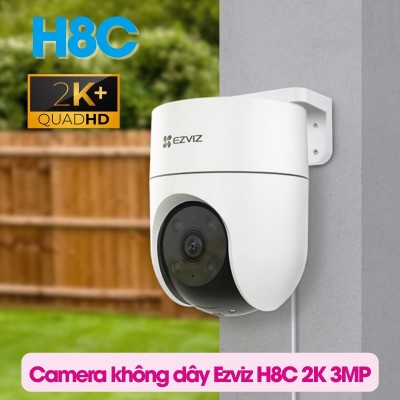 Camera wifi không dây Ezviz H8C 2K 3MP quay quét ngoài trời, có màu ban đêm