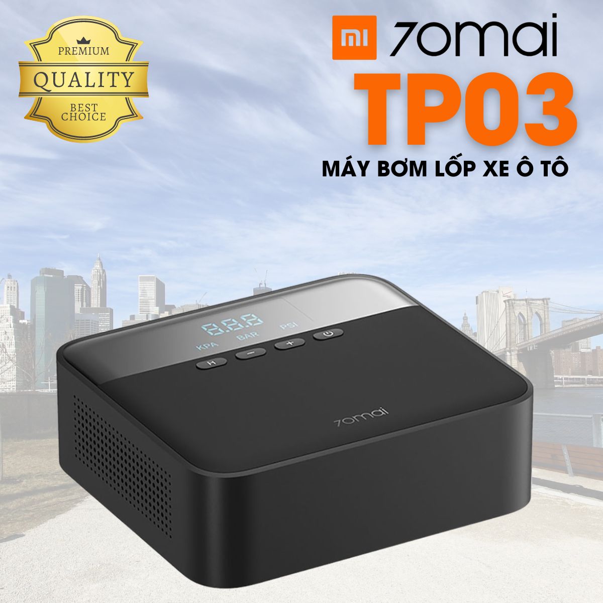 Bơm lốp ô tô Xiaomi 70mai Air Compressor lite TP03 áp lực tối đa 11bar